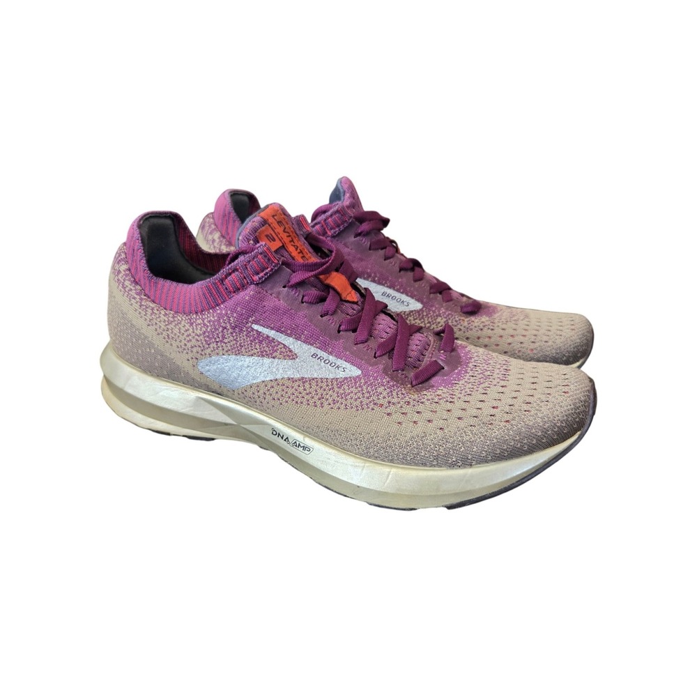 Brooks Levitate 2 Womens Running Knit Shoes Purple Tan‎ Size 8.5, Athleisure